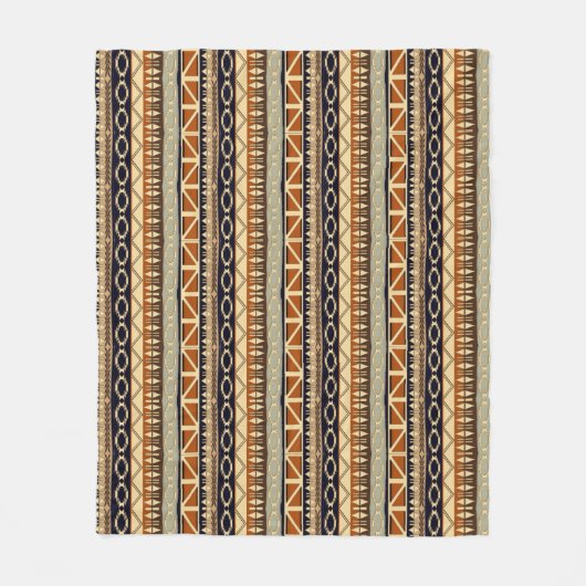 アフリカの民族的幾何学 フリースブランケット (正面)