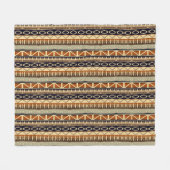 アフリカの民族的幾何学 フリースブランケット (正面(横))