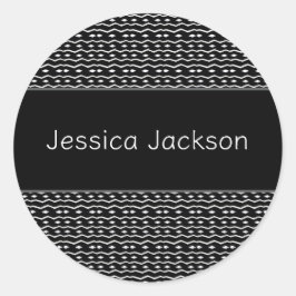 アフリカの民族美術、白黒パターン ラウンドシール