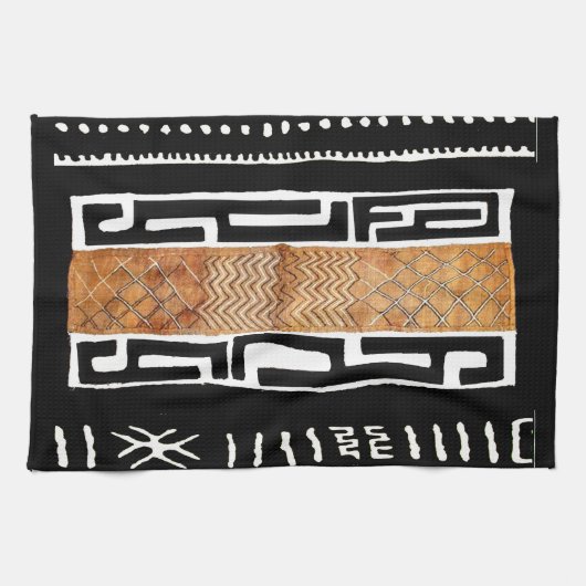 アフリカの泥の布のパターン キッチンタオル (横)