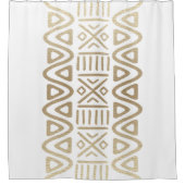 アフリカの泥の布のモチーフ シャワーカーテン (正面)