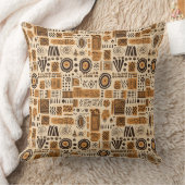 アフリカの泥の布民族部族のパターン1 クッション (ブランケット)