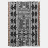 アフリカの泥インスパイア布幾何パターン スローブランケット (正面縦)