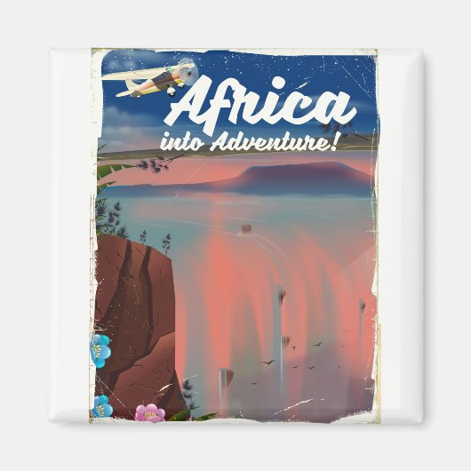 アフリカの滝の冒険ポスター マグネット (正面)