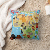 アフリカの漫画の地図 クッション (ブランケット)