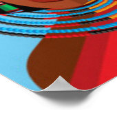 アフリカの漫画の地図 ポスター (角)