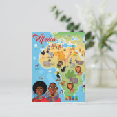 アフリカの漫画の地図 ポストカード (スタンド正面)