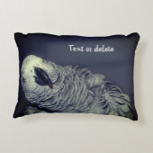 アフリカの灰色のオウムかわいいパーソナライズされた鳥 アクセントクッション (裏面)