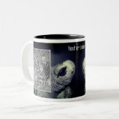 アフリカの灰色のオウムのフレームあなたの写真を追加 ツートーンマグカップ (正面左)