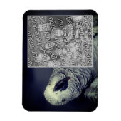 アフリカの灰色のオウムのフレームあなたの写真を追加 マグネット (縦)