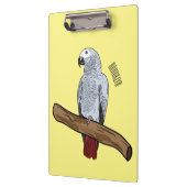 アフリカの灰色のオウムの漫画イラストレーション クリップボード (左)