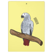 アフリカの灰色のオウムの漫画イラストレーション クリップボード (裏面)