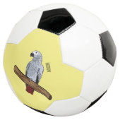 アフリカの灰色のオウムの漫画イラストレーション サッカーボール (3/4)