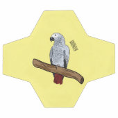 アフリカの灰色のオウムの漫画イラストレーション サッカーボール (フラット)