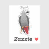 アフリカの灰色のオウムの漫画イラストレーション シール (シート)