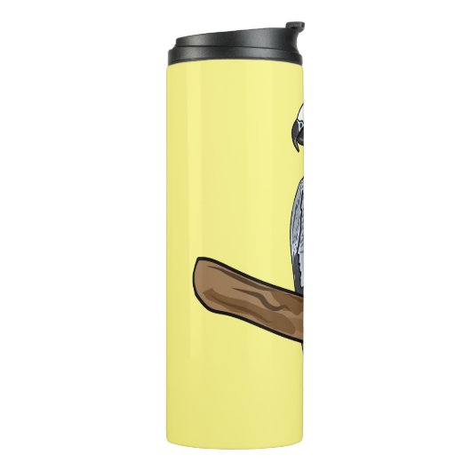 アフリカの灰色のオウムの漫画イラストレーション タンブラー (回転左)