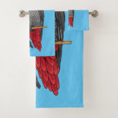 アフリカの灰色のオウムの漫画イラストレーション バスタオルセット (インサイチュ)