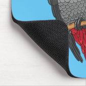 アフリカの灰色のオウムの漫画イラストレーション マウスパッド (コーナー)