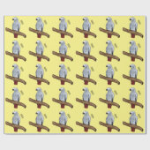 アフリカの灰色のオウムの漫画イラストレーション ラッピングペーパー (フラット)