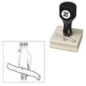 アフリカの灰色のオウムの漫画イラストレーション ラバースタンプ (押印)