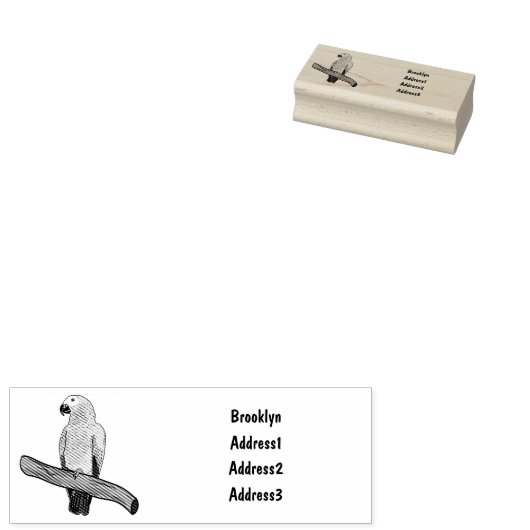 アフリカの灰色のオウムの漫画イラストレーション ラバースタンプ (押印)