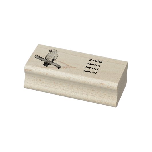 アフリカの灰色のオウムの漫画イラストレーション ラバースタンプ (スタンプ)