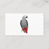 アフリカの灰色のオウムの漫画イラストレーション 名刺 (裏面)