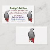 アフリカの灰色のオウムの漫画イラストレーション 名刺 (正面/裏面)