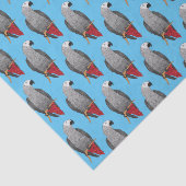 アフリカの灰色のオウムの漫画イラストレーション 薄葉紙 (詳細)