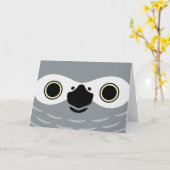 アフリカの灰色のオウムの顔 カード (黄色い花)
