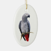 アフリカの灰色のオウム(金ゴールド円内) セラミックオーナメント (右)