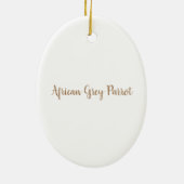 アフリカの灰色のオウム(金ゴールド円内) セラミックオーナメント (裏面)