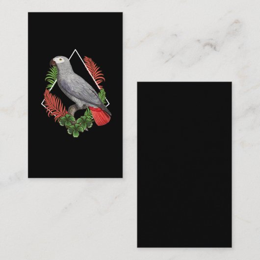 アフリカの灰色の鸚鵡の恋人の花 名刺 (正面/裏面)