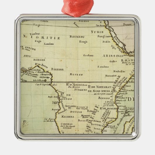 アフリカの物理的な地図 メタルオーナメント (正面)