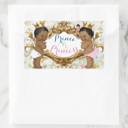 アフリカの王子とプリンセスジェンダーがシールを明かす 長方形シール (バッグ)