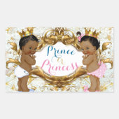 アフリカの王子とプリンセスジェンダーがシールを明かす 長方形シール (正面)