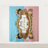 アフリカの王子と王女 ロイヤルブルー | ピンクゴールド タペストリー (正面)