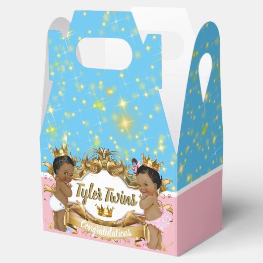 アフリカの王子またはプリンセスと金ゴールドのきらめき フェイバーボックス (オープン)