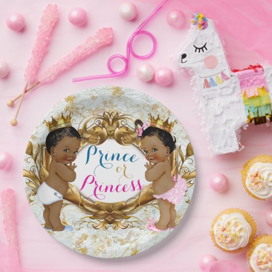 アフリカの王子またはプリンセス性がプレートを明かす ペーパープレート (パーティー)