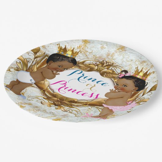 アフリカの王子またはプリンセス性がプレートを明かす ペーパープレート (アングル)