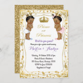 アフリカの王子様またはプリンセスの性別の明らかさ 招待状 (正面/裏面)