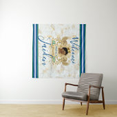 アフリカの王子様 エレガントなモノグラム 背景 タペストリー (インサイチュ(横))