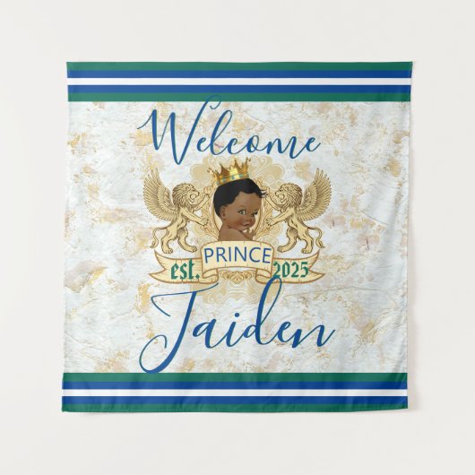 アフリカの王子様 エレガントなモノグラム 背景 タペストリー (正面)