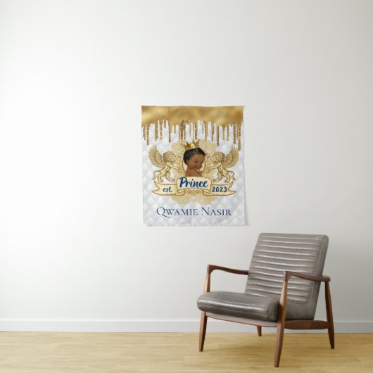 アフリカの王子様 | 青いグリッター ドリップ タペストリー (インサイチュ)