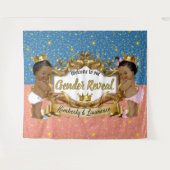 アフリカの王子/王女 ピンク/青/金 スパークル タペストリー (正面(横))