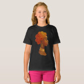 アフリカの王族 フラワー ヘア ガール Tシャツ (正面フル)