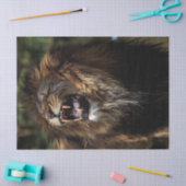 アフリカの男性の轟音を立てるライオン油絵 薄葉紙 (クラフト)