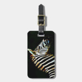 アフリカの白黒のストライプゼブラ ラゲッジタグ (正面縦)