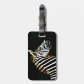 アフリカの白黒のストライプゼブラ ラゲッジタグ (裏面縦)