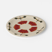 アフリカの盾と槍の柄 ペーパープレート (アングル)